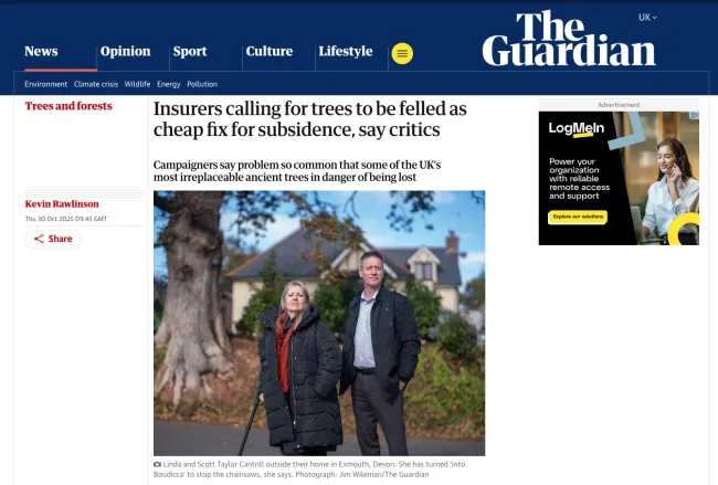 The issue is featured in the Guardian newspaper